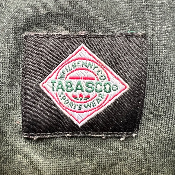 Vintage Tabasco Polo Shirt Hot Sauce All Over Print Ocean Sunset XL Blue Green - Picture 7 of 7